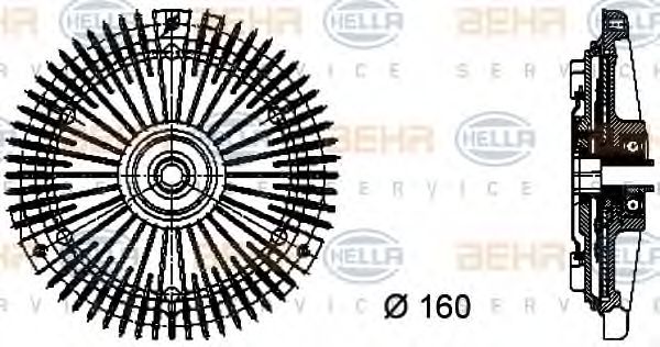 8MV 376 732-301 HELLA Cooling System Clutch, radiator fan