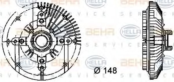 8MV 376 732-321 HELLA Clutch, radiator fan
