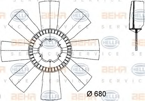 8MV 376 733-071 HELLA Fan Wheel, engine cooling