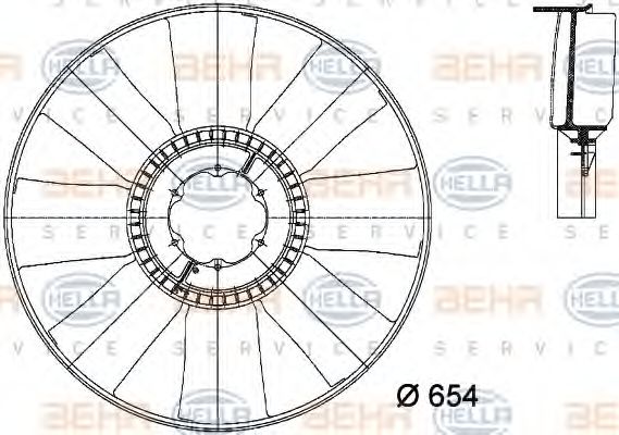 8MV 376 733-101 HELLA Cooling System Fan Wheel, engine cooling