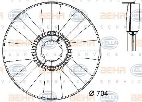 8MV 376 733-131 HELLA Cooling System Fan Wheel, engine cooling