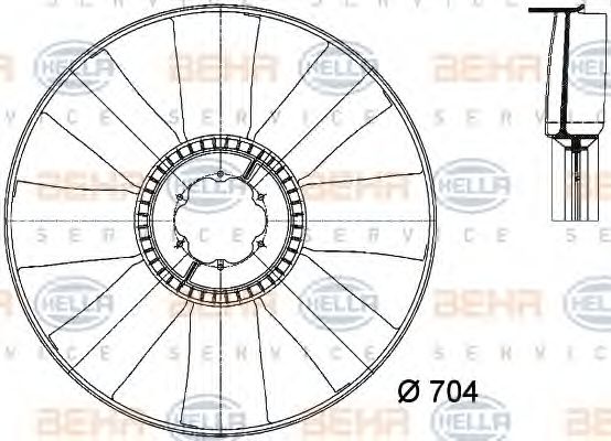 8MV 376 733-181 HELLA Fan Wheel, engine cooling