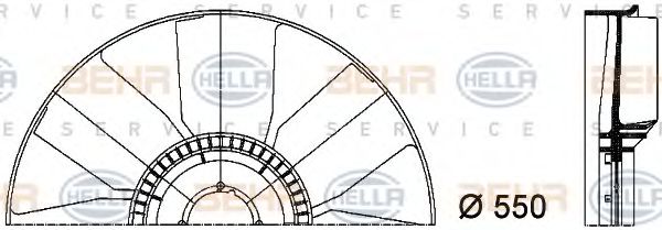8MV 376 733-191 HELLA Fan Wheel, engine cooling