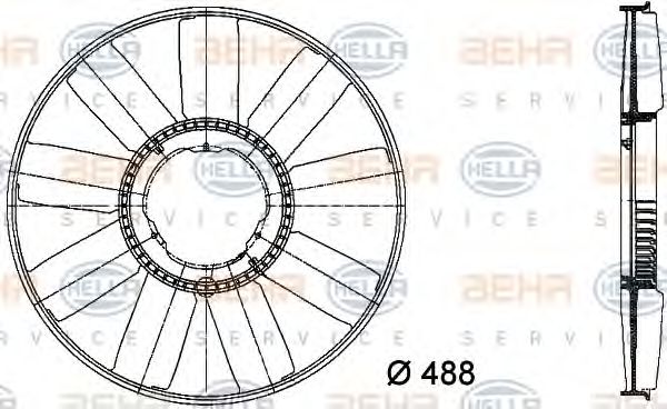 8MV 376 733-211 HELLA Fan Wheel, engine cooling