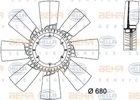 8MV 376 733-271 HELLA Fan Wheel, engine cooling
