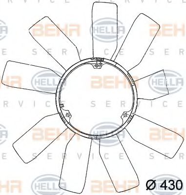 8MV 376 741-181 HELLA Cooling System Fan Wheel, engine cooling