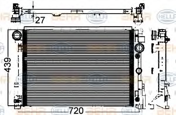 8MK 376 749-554 HELLA Radiator, engine cooling