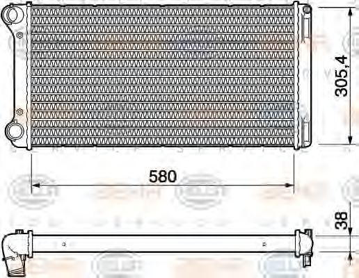 8MK 376 754-434 HELLA Radiator, engine cooling