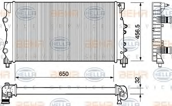 8MK 376 754-441 HELLA Cooling System Radiator, engine cooling