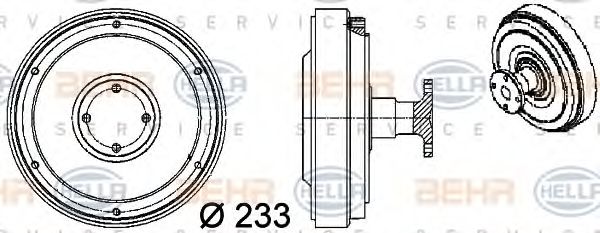 8MV 376 757-091 HELLA Clutch, radiator fan