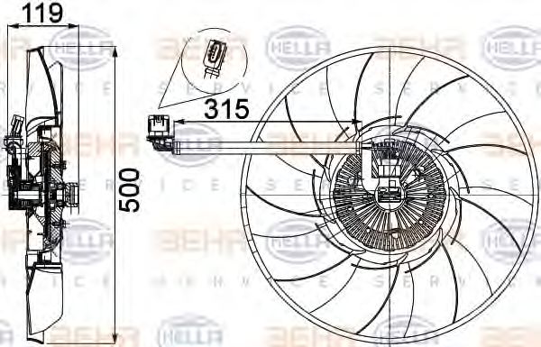 8MV 376 757-521 HELLA Clutch, radiator fan