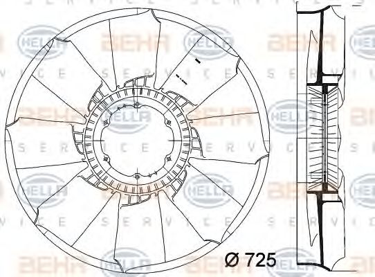 8MV 376 758-251 HELLA Fan Wheel, engine cooling