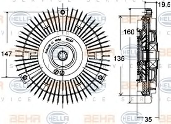 8MV 376 758-441 HELLA Cooling System Clutch, radiator fan