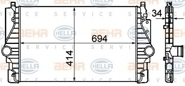 8ML 376 760-641 HELLA Intercooler, charger