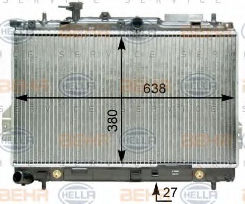 8MK 376 762-291 HELLA Radiator, engine cooling