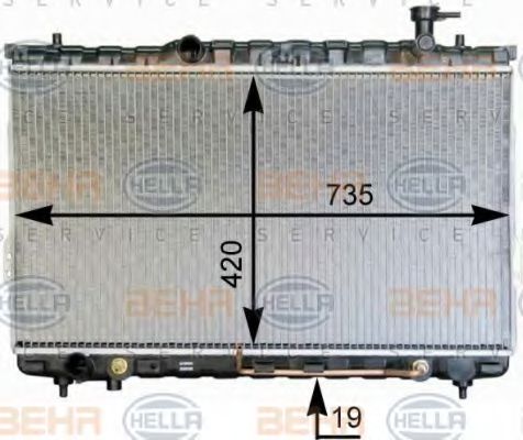 8MK 376 762-341 HELLA Cooling System Radiator, engine cooling