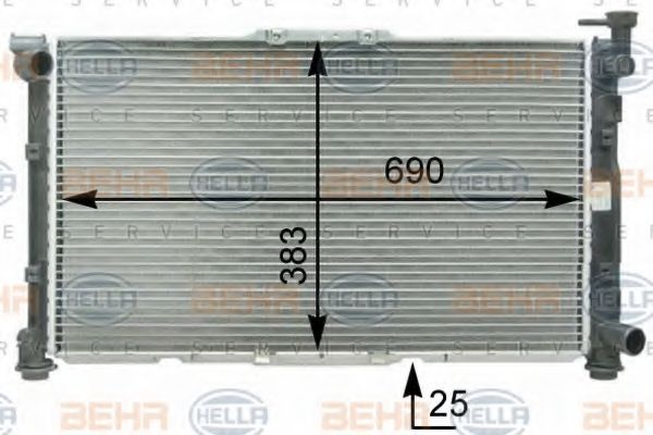 8MK 376 763-461 HELLA Radiator, engine cooling