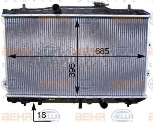 8MK 376 768-711 HELLA Радиатор, охлаждение двигателя