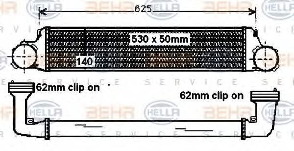 8ML 376 787-141 HELLA Intercooler, charger