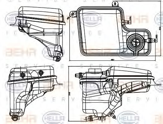 8MA 376 789-711 HELLA Cooling System Expansion Tank, coolant