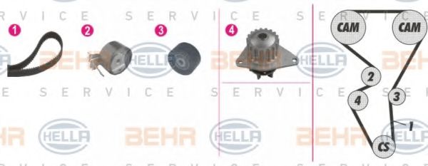 8MP 376 813-831 HELLA Deflection/Guide Pulley, timing belt