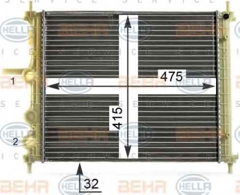 8MK 376 900-144 HELLA Cooling System Radiator, engine cooling