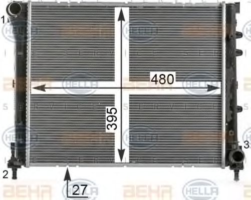 8MK 376 900-171 HELLA Cooling System Radiator, engine cooling