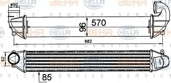 8ML 376 911-411 HELLA Intercooler, charger