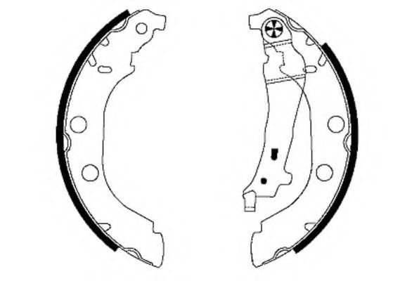 8DB 355 001-801 HELLA Brake System Brake Shoe Set