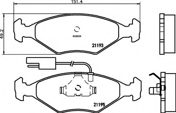 8DB 355 007-431 HELLA Тормозная система Комплект тормозных колодок, дисковый тормоз