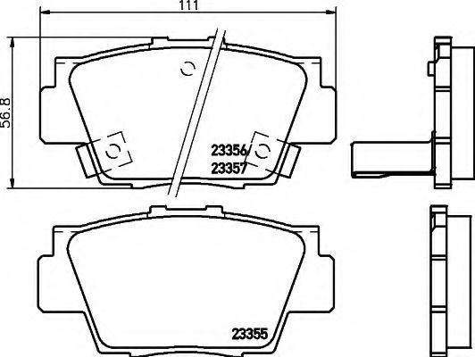8DB 355 013-831 HELLA Brake System Brake Pad Set, disc brake
