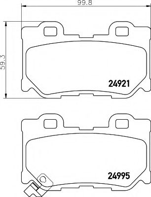 8DB 355 015-421 HELLA Комплект тормозных колодок, дисковый тормоз