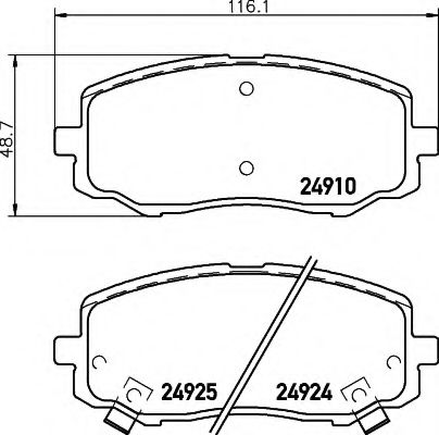 8DB 355 014-901 HELLA Brake System Brake Pad Set, disc brake