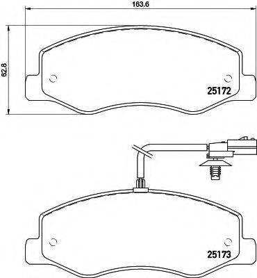 8DB 355 015-311 HELLA Тормозная система Комплект тормозных колодок, дисковый тормоз
