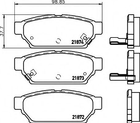 8DB 355 016-701 HELLA Brake System Brake Pad Set, disc brake