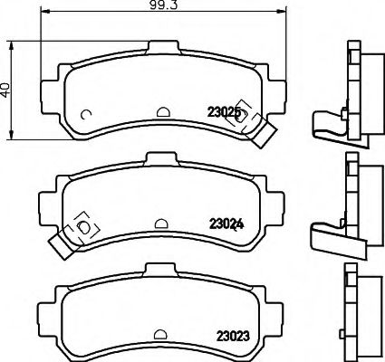 8DB 355 017-191 HELLA Комплект тормозных колодок, дисковый тормоз