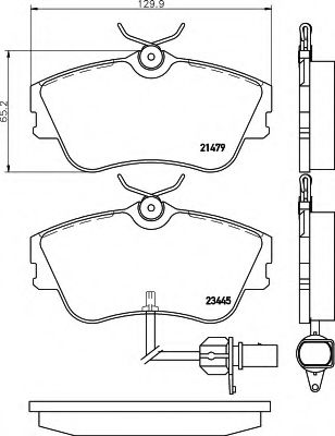 8DB 355 018-621 HELLA Комплект тормозных колодок, дисковый тормоз