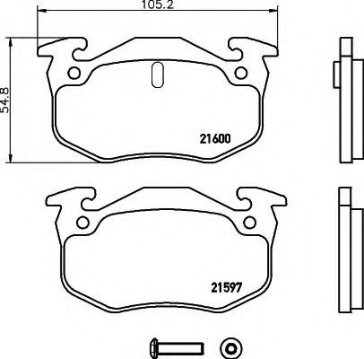 8DB 355 019-221 HELLA Brake Pad Set, disc brake