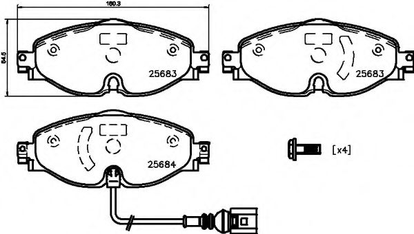 8DB 355 020-191 HELLA Brake Pad Set, disc brake