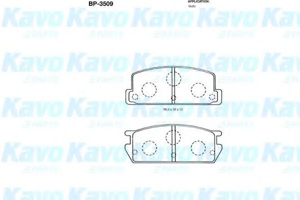 BP-3509 KAVO+PARTS Brake Pad Set, disc brake