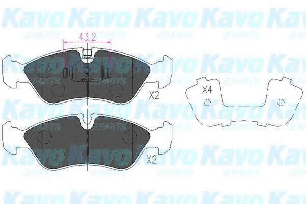 KBP-1004 KAVO+PARTS Brake Pad Set, disc brake