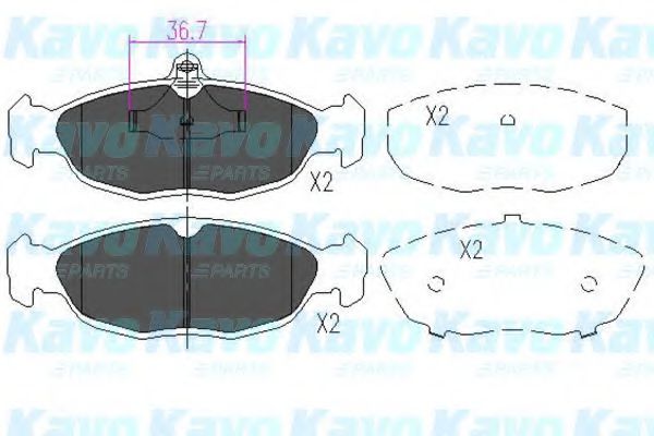 KBP-1005 KAVO+PARTS Brake Pad Set, disc brake