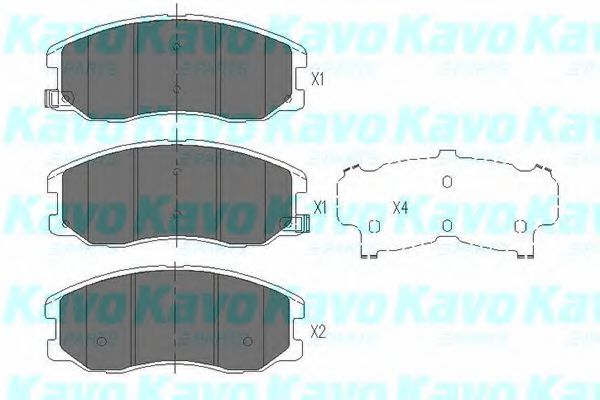 KBP-1009 KAVO+PARTS Brake Pad Set, disc brake
