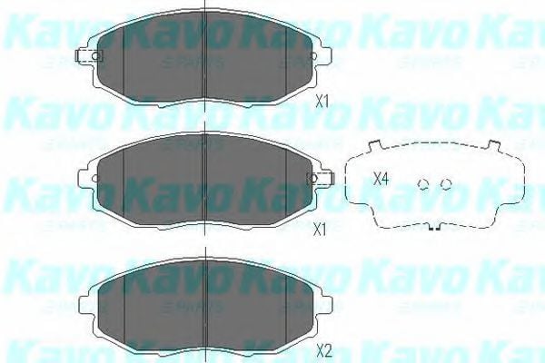 KBP-1011 KAVO+PARTS Brake Pad Set, disc brake
