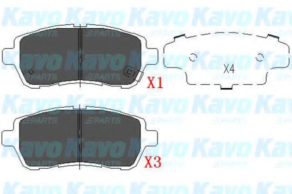 KBP-1514 KAVO+PARTS Brake Pad Set, disc brake