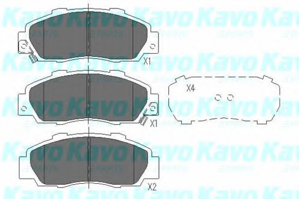 KBP-2002 KAVO+PARTS Brake Pad Set, disc brake