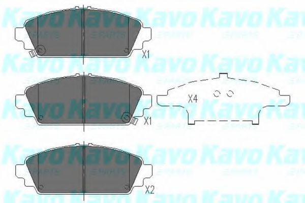 KBP-2010 KAVO+PARTS Brake Pad Set, disc brake