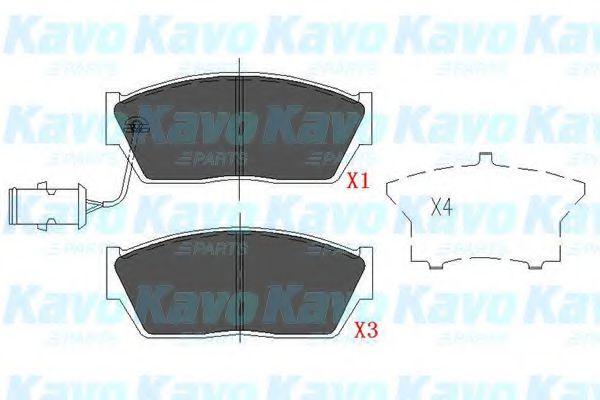 KBP-2018 KAVO+PARTS Тормозная система Комплект тормозных колодок, дисковый тормоз