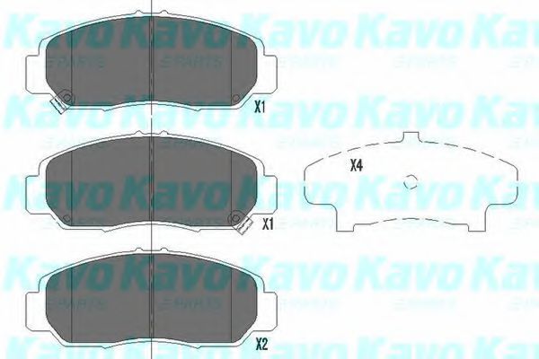 KBP-2037 KAVO+PARTS Brake Pad Set, disc brake