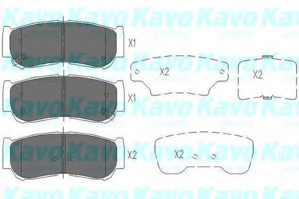 KBP-3024 KAVO+PARTS Тормозная система Комплект тормозных колодок, дисковый тормоз